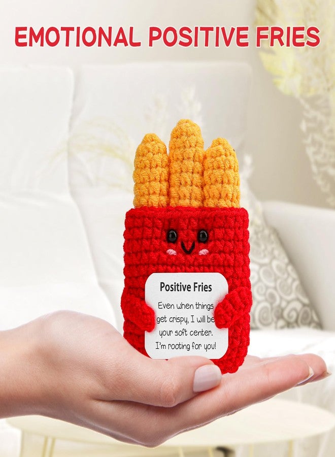 Hoedia Emotional Positive Fries Crochet Gifts: Birthday Gifts for Friend Women Sister Coworkers College Students - Cheer Up Cute Funny Knitted Fries Christmas Stocking Stuffers - Image 5