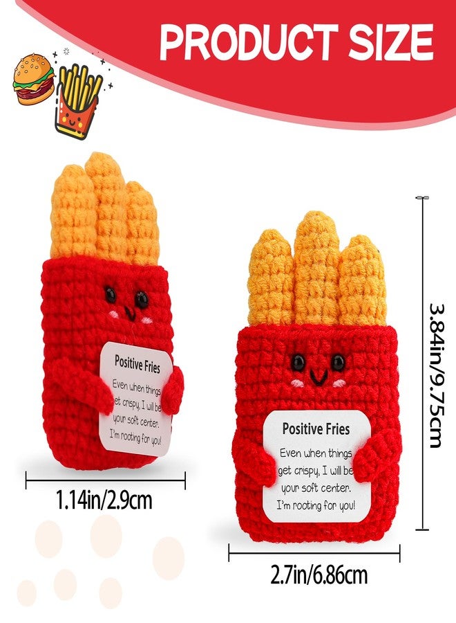 Hoedia Emotional Positive Fries Crochet Gifts: Birthday Gifts for Friend Women Sister Coworkers College Students - Cheer Up Cute Funny Knitted Fries Christmas Stocking Stuffers - Image 2