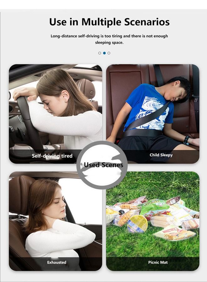 شاربدو مرتبة هوائية قابلة للنفخ للسفر والتخييم في السيارة مع وسادتين 180 ك ، رمادي - Image 2