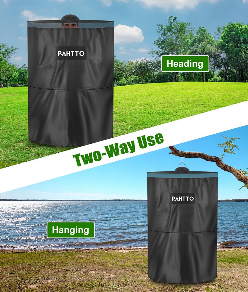 PAHTTO Portable Camping Toilet with Privacy Popup Tent, Porta Potty for Adults with 2-in-1 Phone Shelf &Toilet Paper Holder, Multifunctional for Car, Camping, Hiking, RV Travel, Road Trip, Outdoor Activities - Image 5