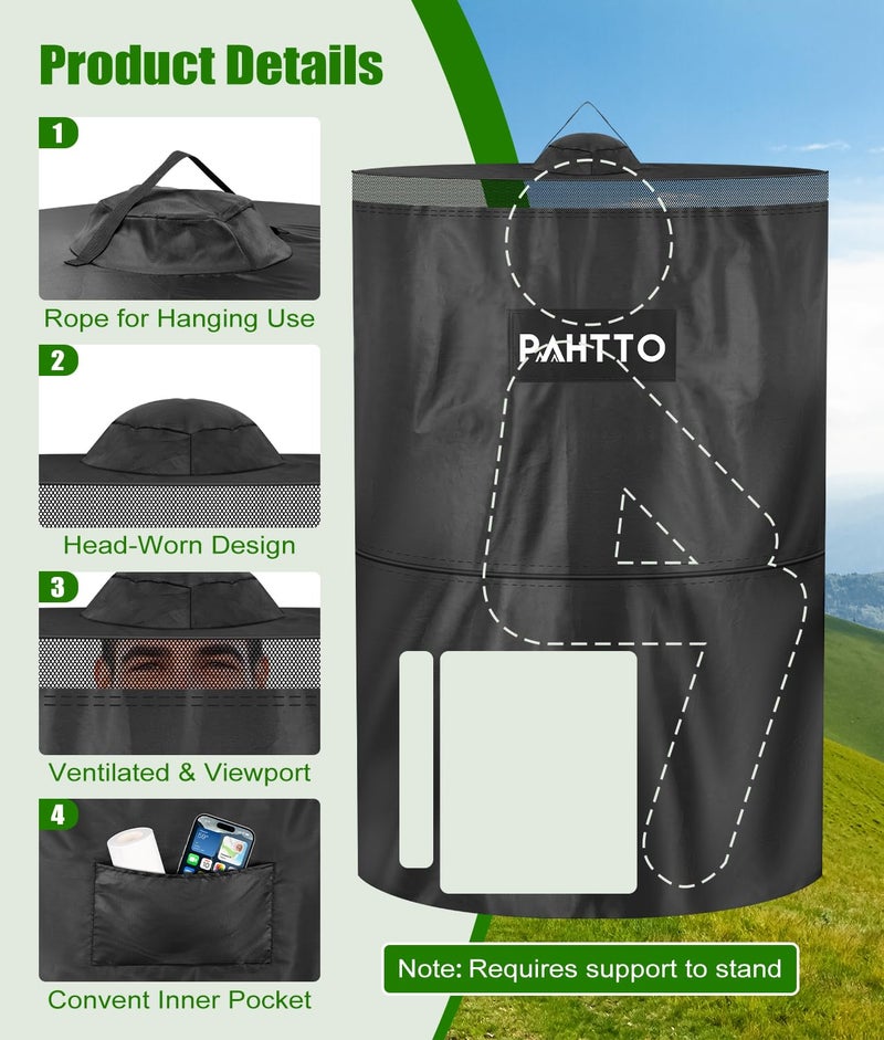 PAHTTO Portable Camping Toilet with Privacy Popup Tent, Porta Potty for Adults with 2-in-1 Phone Shelf &Toilet Paper Holder, Multifunctional for Car, Camping, Hiking, RV Travel, Road Trip, Outdoor Activities - Image 4