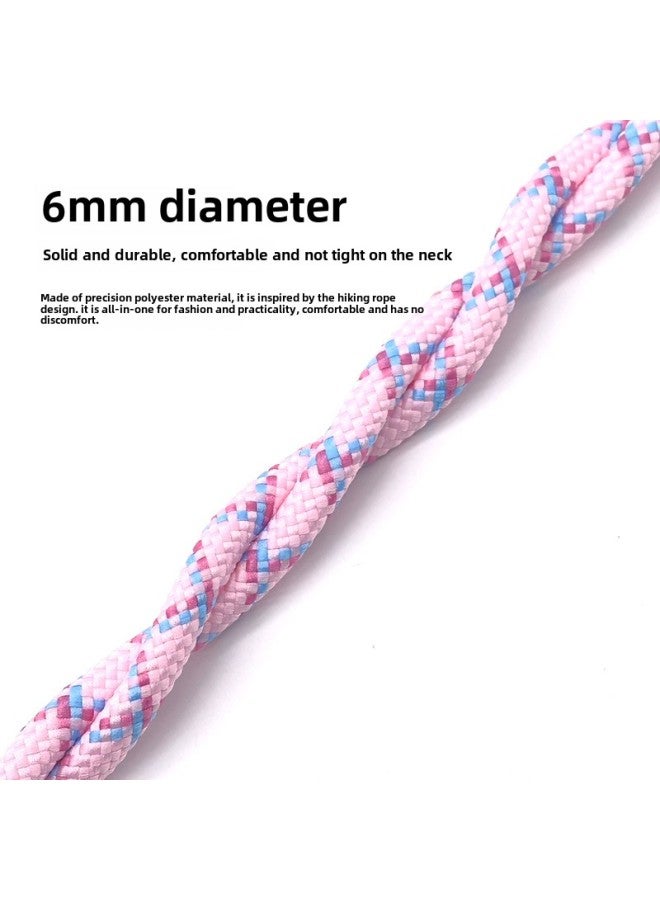 6mm Mobile Phone Adjustable Crossbody Lanyard Anti-loss Lanyard Neck Rope Climbing Hanging Rope Telescopic Braided Rope TPU Transparent Gasket-Specifications:173#Mint Green Gold Wire (pearl Gold + 2 Adjustments + Gold Tpu) - Image 3