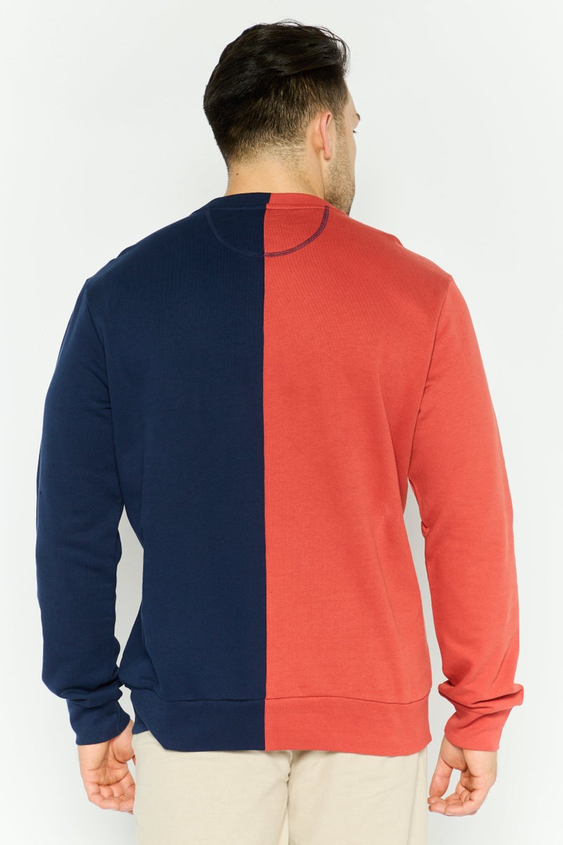 La Martina Men Crew Neck Embraided Logo Long Sleeves Sweatshirt, Navy - Image 4