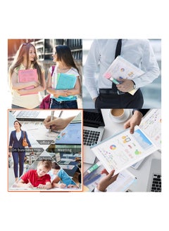 KASTWAVE Expanding A4 Zip Wallets Assorted Large Capacity A4 File Organizer, Document Bag, Paperwork Pouch Zipper File Folder, A4 Letter Envelope Pocket Zip Storage Bag, for Office School Home Travel (5PCS)  - Image 4