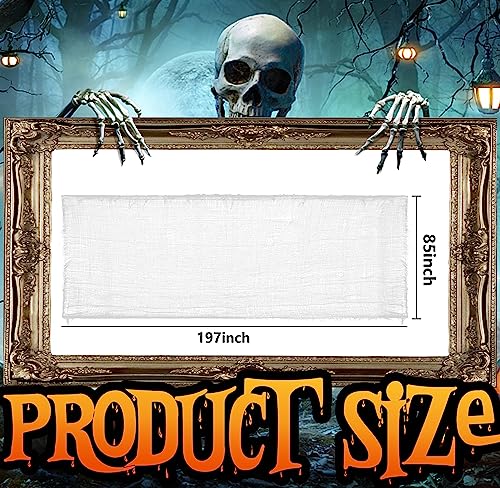 RunNico 197" x 85" Halloween Creepy Cloth - Halloween Spooky Fabric Cloth - Scary Gauze Blood Creepy Cloth for Haunted House Halloween Party Yard Wall Doorway Outdoors Decoration - Image 2