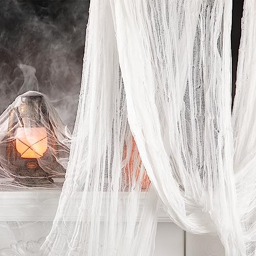 RunNico 197" x 85" Halloween Creepy Cloth - Halloween Spooky Fabric Cloth - Scary Gauze Blood Creepy Cloth for Haunted House Halloween Party Yard Wall Doorway Outdoors Decoration - Image 1