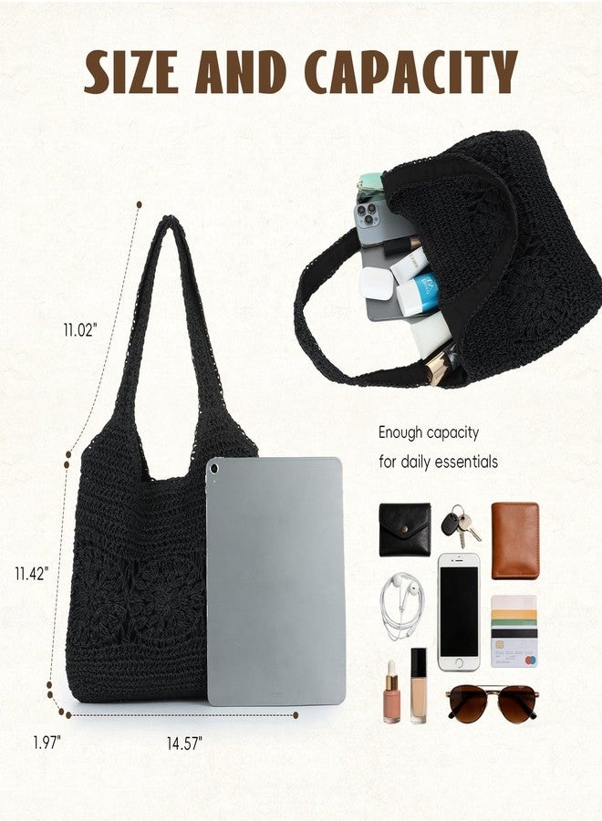 KUANG! Straw Shoulder Bags for Women Summer Beach Tote Bag Straw Woven Vacation Hangbag Purse - Image 5