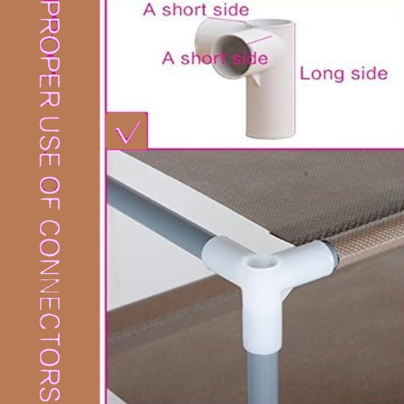 Peng General Shoe Rack, 10-Layer Stylish Shoe Organizer, Shoe Rack for Entryway Hallway Storage Furniture with Non-Woven Fabric Dustproof Cover, Open Shelves Perfect for organizing shoes (Brown A) - Image 3