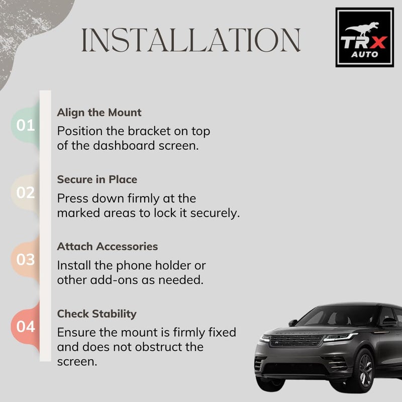 TRX AUTO Car Phone Holder For Range Rover Velar 2017-2025 | Multimedia Screen Fixed Bracket Base Car Phone Holder | Accessories Fit for Range Rover Velar - Image 5