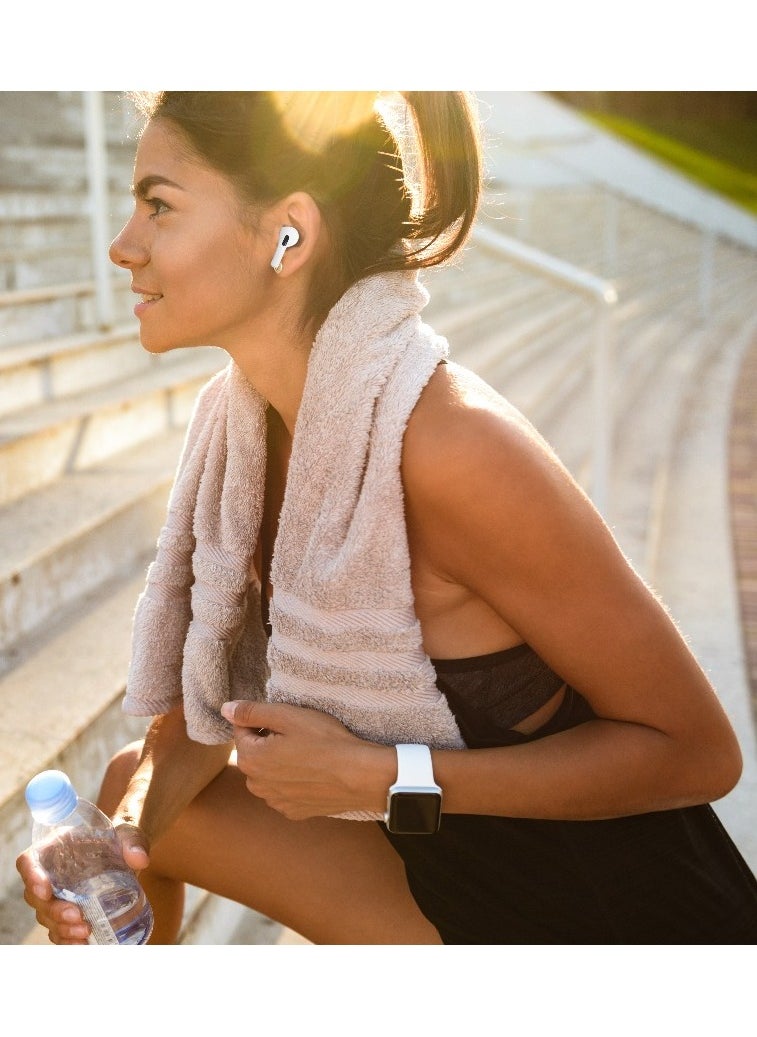 porodo - True Wireless Earbuds Pro 2 with Environmental Noise Cancellation (ENC) / Touch Control / Voice Assistant / Wireless Charging / Pop-Up Connection - White - Image 1