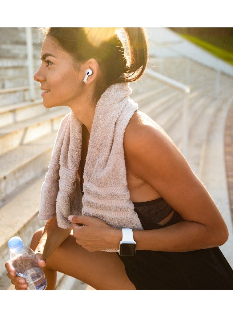 porodo True Wireless Earbuds Pro 2 with Environmental Noise Cancellation (ENC) / Touch Control / Voice Assistant / Wireless Charging / Pop-Up Connection - White - Image 3