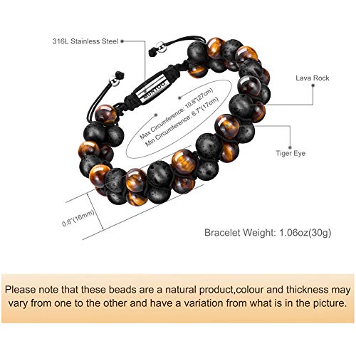 murtoo Bead Chakra Bracelets for Men and Women, Double-layered Healing Yoga Crystals Beaded Bracelet, Natural Stone Mens Bracelet for Meditation, Relax Anxiety - Image 3