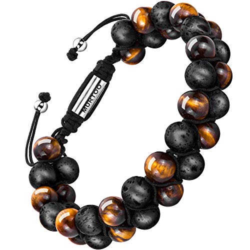 murtoo Bead Chakra Bracelets for Men and Women, Double-layered Healing Yoga Crystals Beaded Bracelet, Natural Stone Mens Bracelet for Meditation, Relax Anxiety - Image 1