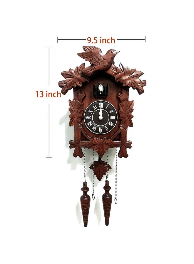 Rylai Rylai Cuckoo Clock Vintage Large Wooden Wall Clock Handcrafted 13x9.5 Inch Brown  - Image 1