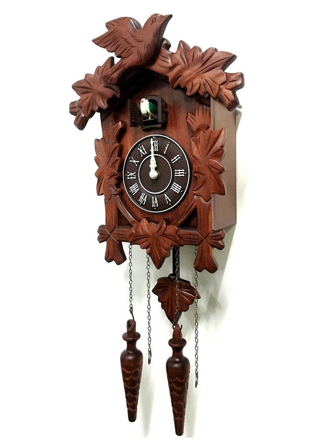 Rylai Rylai Cuckoo Clock Vintage Large Wooden Wall Clock Handcrafted 13x9.5 Inch Brown  - Image 2