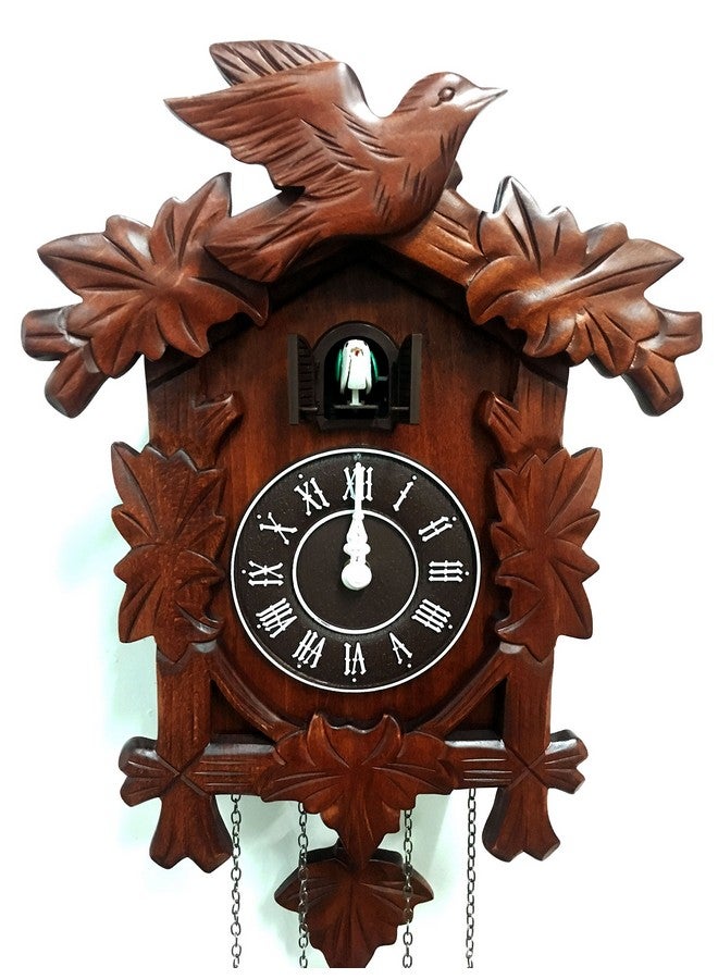 Rylai Rylai Cuckoo Clock Vintage Large Wooden Wall Clock Handcrafted 13x9.5 Inch Brown  - Image 3
