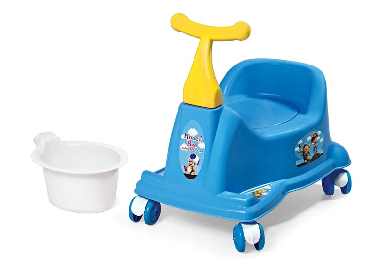 BUYAGAIN Plastic Scooter Style Baby Potty Seat with wheels Removable Tray||Pot||Chair||Potty Toilet Trainer Seat for Toddler Boys Girls (colour may vary) - Image 4