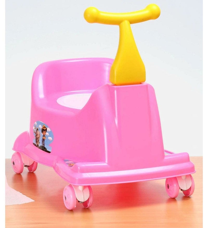 BUYAGAIN Plastic Scooter Style Baby Potty Seat with wheels Removable Tray||Pot||Chair||Potty Toilet Trainer Seat for Toddler Boys Girls (colour may vary) - Image 2