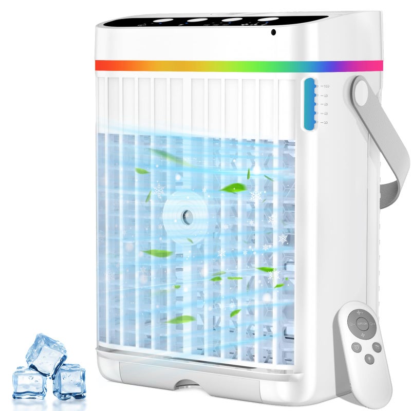 AJVV Portable Air Conditioners 40oz Water Tank 3 Wind Speed 3 Cool Mist 13H Timer 7 LED Light Personal Air Conditioner Small Mini Air Conditioner Portable Air Cooler for RoomOffice - Image 2