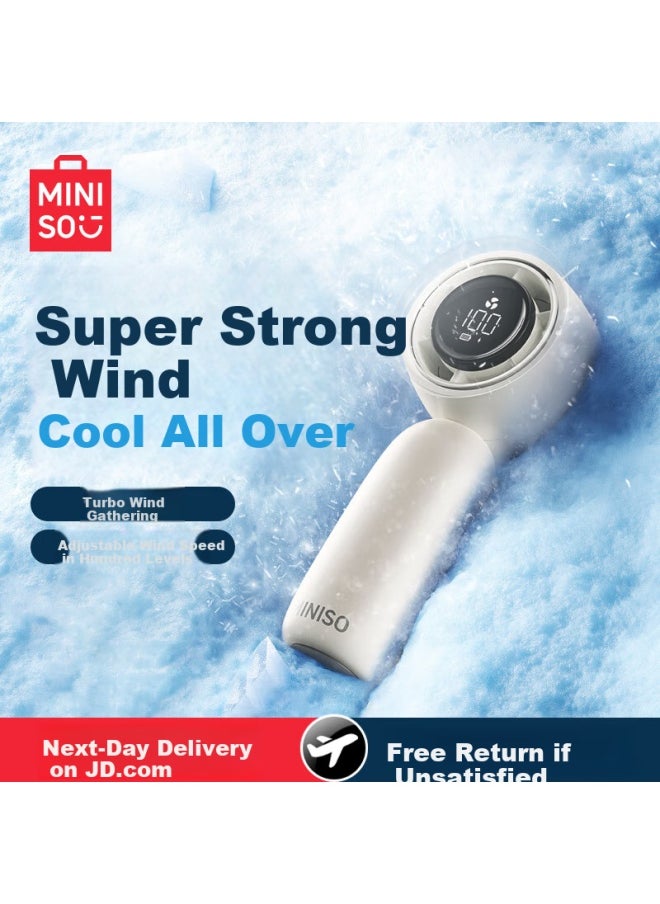Miniso Miniso Portable Handheld Mini Fan Usb Rechargeable Fan White  - Image 1
