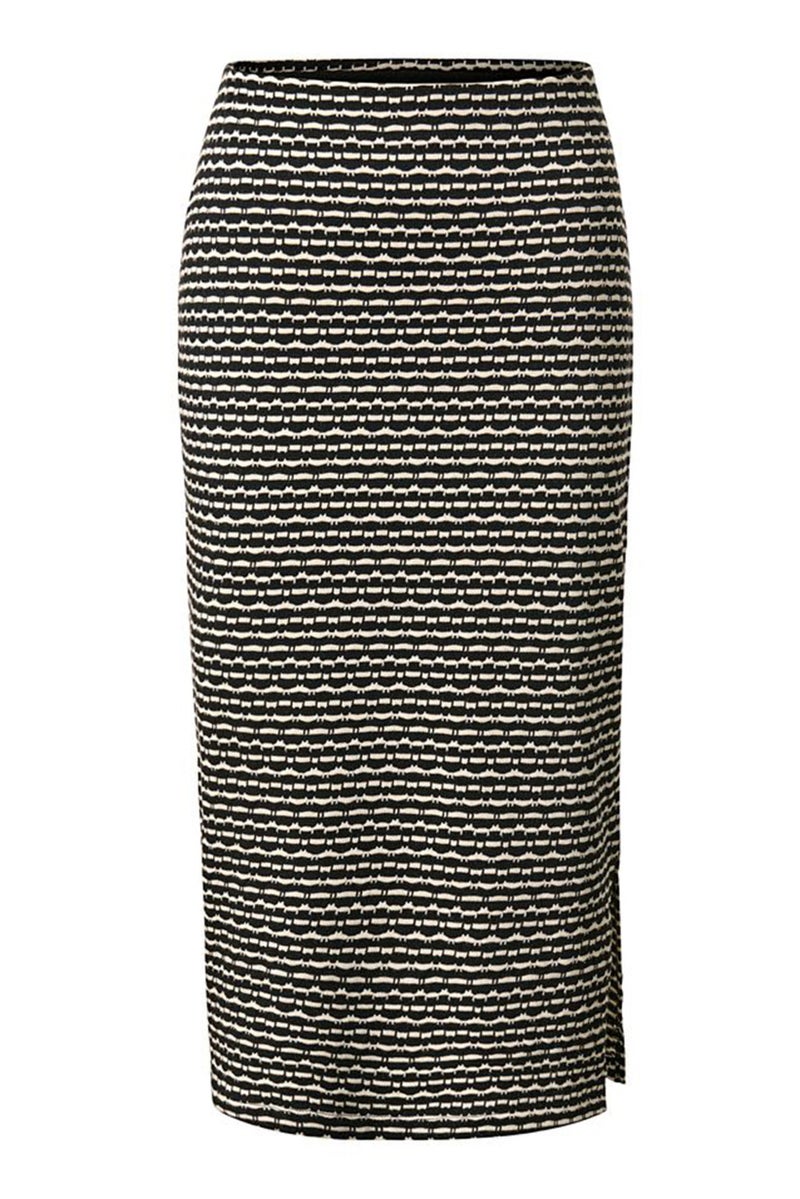 Tchibo Women Abstract Knitted Midi Skirt, Black - Image 2