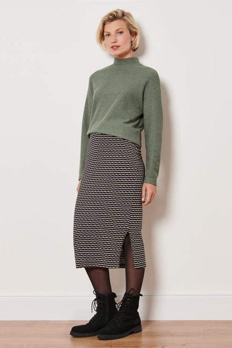 Tchibo Women Abstract Knitted Midi Skirt, Black - Image 1