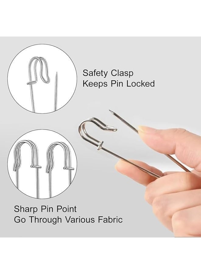 ChicAbode 15 Pcs Large Safety Pin Set, 3 Inch/75mm Stainless Steel Extra Large Safety Pins, Strong for Fixing Blankets, Shawls, Ideal for Crafts, Arts, Clothes Brooch Making, Rust-Resistant for Long Term Use - Image 4