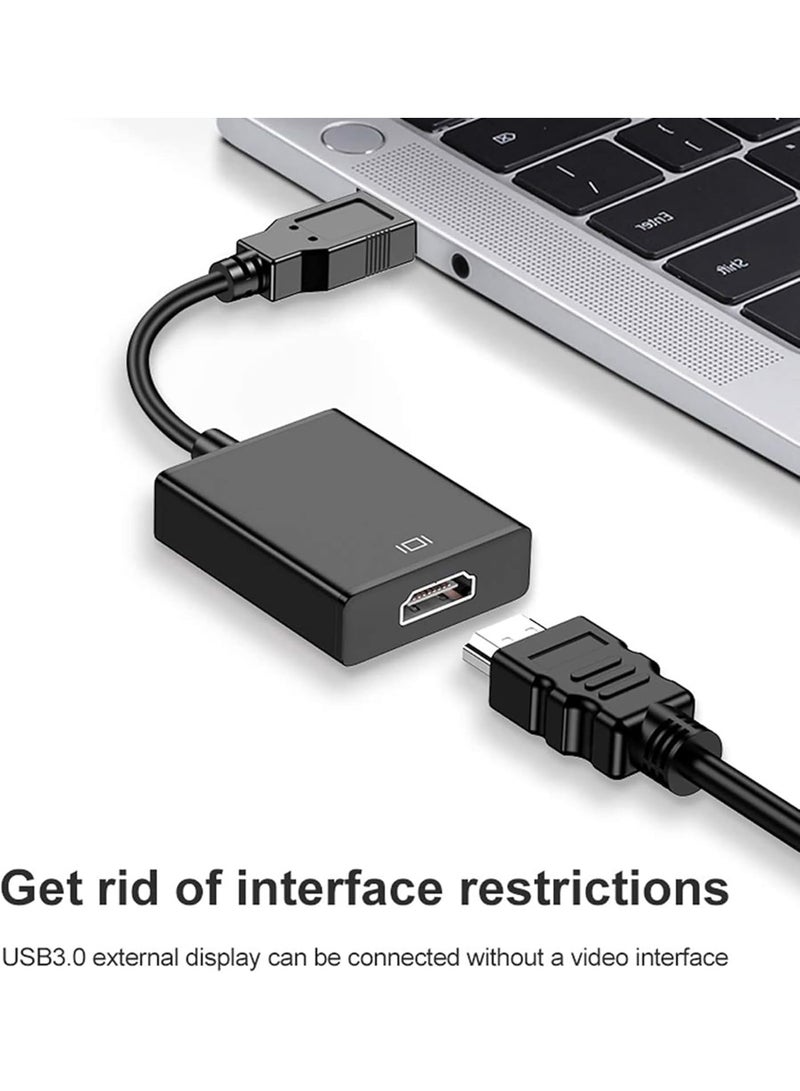 MUNTAQI USB 3.0 to HDMI Adapter – Full HD 1080P Multi-Display Video Converter Cable for PC Laptop, USB to HDMI External Graphics Card Adapter Compatible with Windows 11/10/8.1/7 - Image 2