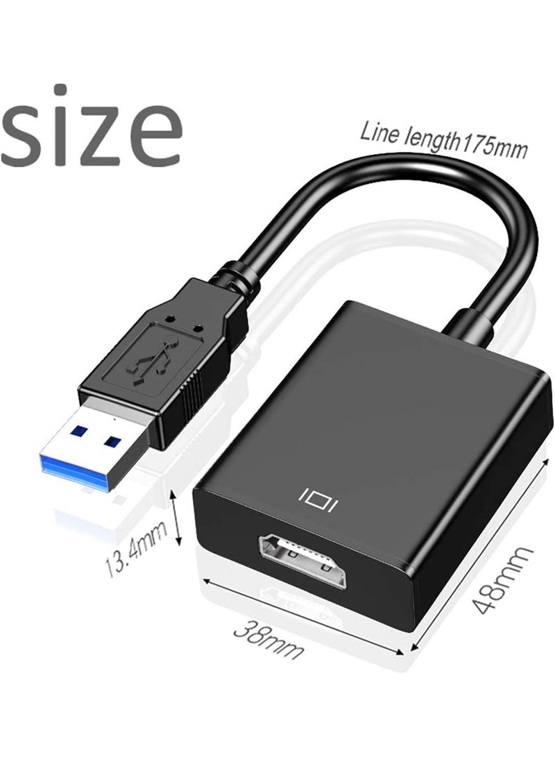 MUNTAQI USB 3.0 to HDMI Adapter – Full HD 1080P Multi-Display Video Converter Cable for PC Laptop, USB to HDMI External Graphics Card Adapter Compatible with Windows 11/10/8.1/7 - Image 3