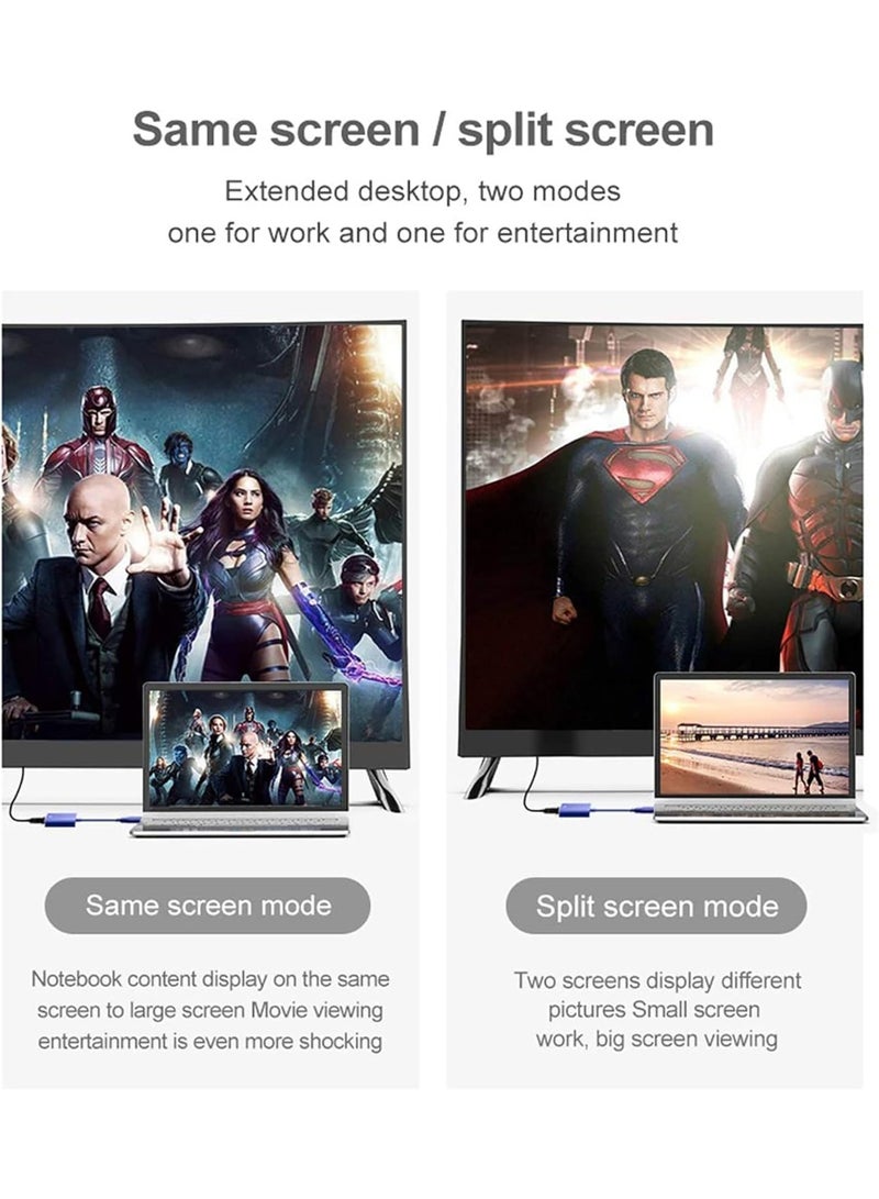 MUNTAQI USB 3.0 to HDMI Adapter – Full HD 1080P Multi-Display Video Converter Cable for PC Laptop, USB to HDMI External Graphics Card Adapter Compatible with Windows 11/10/8.1/7 - Image 4