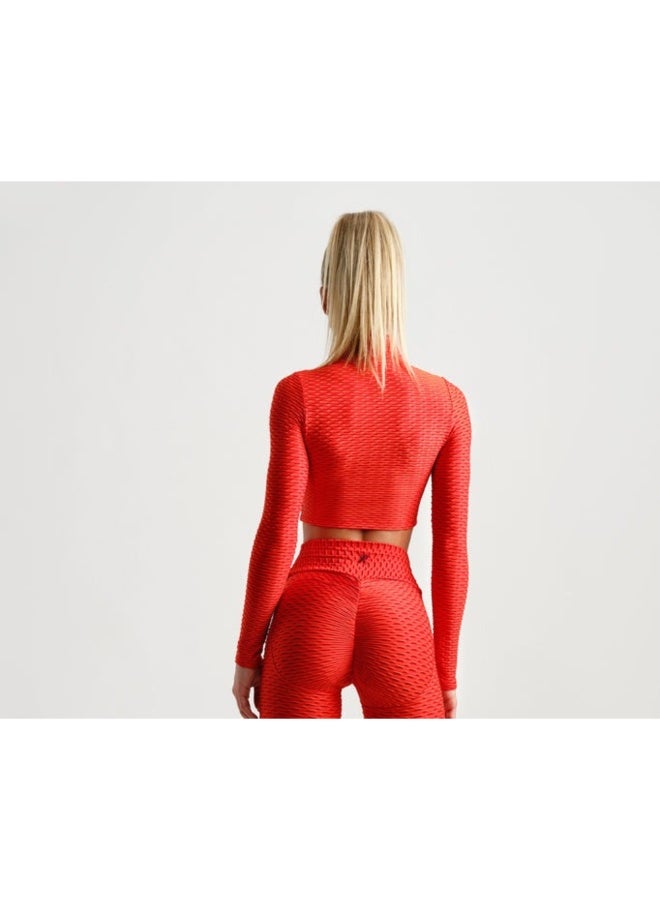 Tessitura Crop zipper top 3D - Red - Image 1