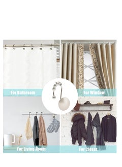 Y&D Shower Curtain Hooks Nickel Decorative Rings Easy Glide for Rod Rust Proof Bathroom Rods Curtains Clothing Most Set of 12  - Image 5