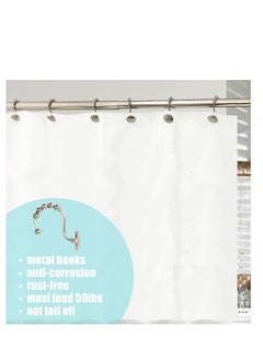 Y&D Shower Curtain Hooks Nickel Decorative Rings Easy Glide for Rod Rust Proof Bathroom Rods Curtains Clothing Most Set of 12  - Image 4