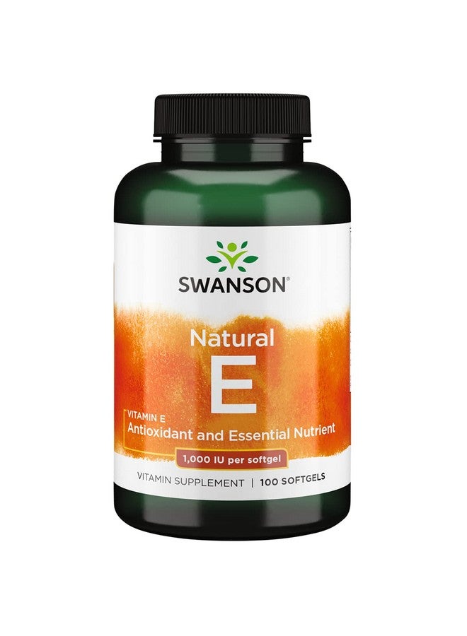 SWANSON Vitamin E Natural Vitamin Supplement Promoting Cardiovascular Health Natural Formula Delivering Essential D Alpha Tocopherols (100 Softgels 1000 Iu Each) - Image 2