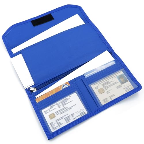 Asraw Two Wheeler/Car Document Holder, Vehicle Document Organiser (Blue, 1) - Image 1