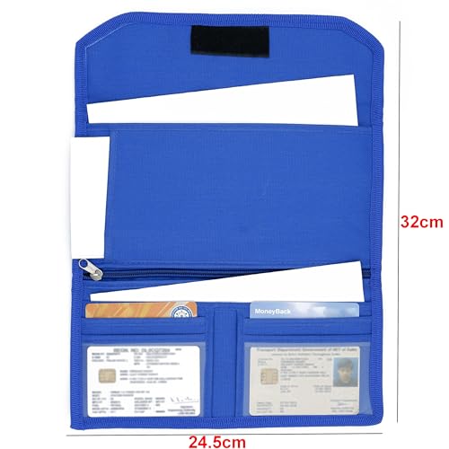 Asraw Two Wheeler/Car Document Holder, Vehicle Document Organiser (Blue, 1) - Image 2