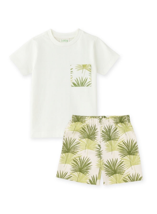 Luay Boys Cotton Co-ord Set | Premium Summer Outfit with Stylish T-Shirt & Shorts | Trendy, Comfortable Cotton Clothing for Kids | Perfect Daily Wear for Boys (Soft & Lightweight) Green (3-4 Years) - Image 2