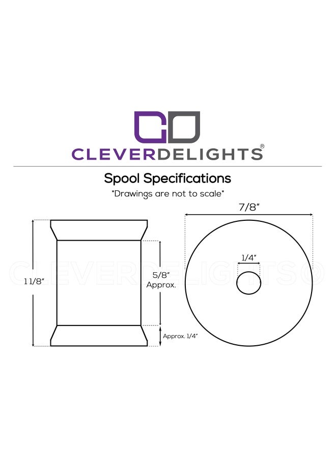 CleverDelights 100 Pack - CleverDelights 1 1 8  x 3 4  Wood Spools - Unfinished Wooden Spools - Thread Bobbin Cord Wire Sewing - Image 3