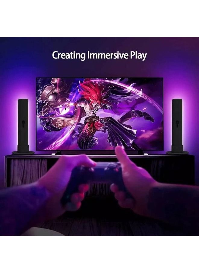 SHOPI - Flow Light Bars Smart, Work with Alexa and Google Assistant, TV Ambient Lighting, RGBICWW WiFi Play Light Bars with Scene Modes and Music Modes for Gaming, Movies, PC, TV, Room Decoration - Image 1