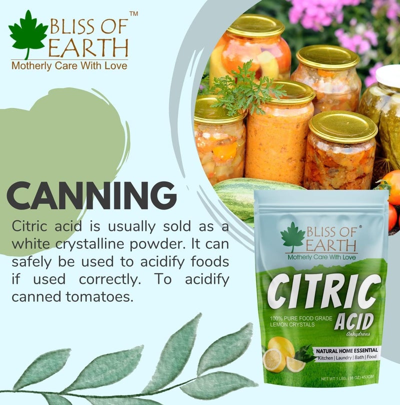 Bliss of Earth Citric Acid Powder 907g (Pack of 3) | Pure Fine Crystals Sour Salt for Cooking, Baking, Drinks & Candy | Powerful Limescale Remover, Descaler for Kettle, Cleaning, & DIY Bath Bombs - Image 5