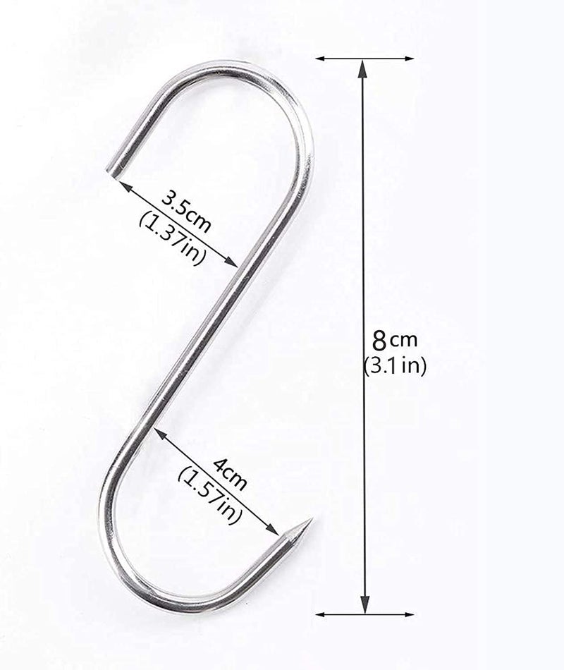 ARTOYS Meat Hooks 3''4mm(10Pack), SUS304 Stainless Steel Butcher Hook Smoking Hooks, Meat Processing for Hanging, Drying, BBQ, Grilling Sausage Chicken Beef Hook Tool - Image 2
