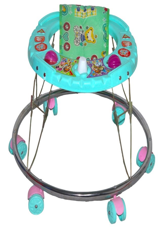 Evoshine Baby Round Walker for Kids | Toddler Walking Support for Boys & Girls | Safe, Sturdy, and Comfortable | Foldable for Easy Storage (Green) - Image 1
