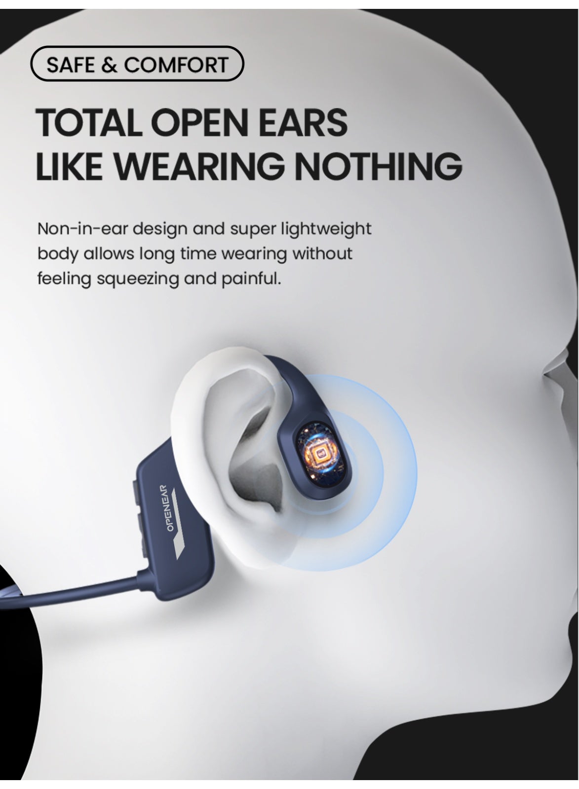 Zipforce Bone Conduction Headphones - Blue