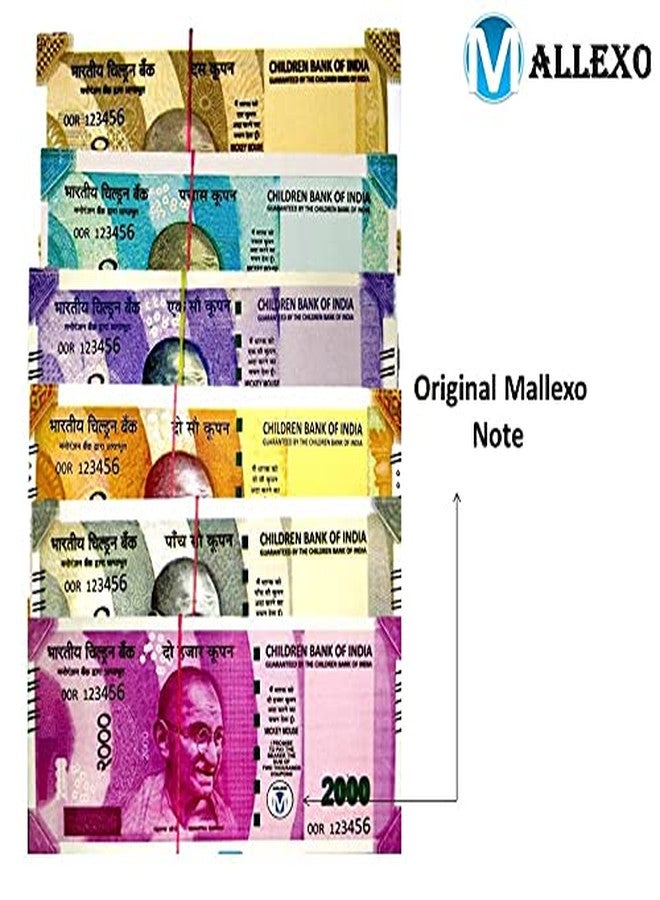 Mallexo Dummy Currency Notes For Kids - Learn Trading, Counting, Accounting Skills - 600Pcs, 6 Designs, Fake Money Toys Set - Nakli Note Ki Gaddi - Educational Toys for 3-4-5 Years, Multicolor - Image 4