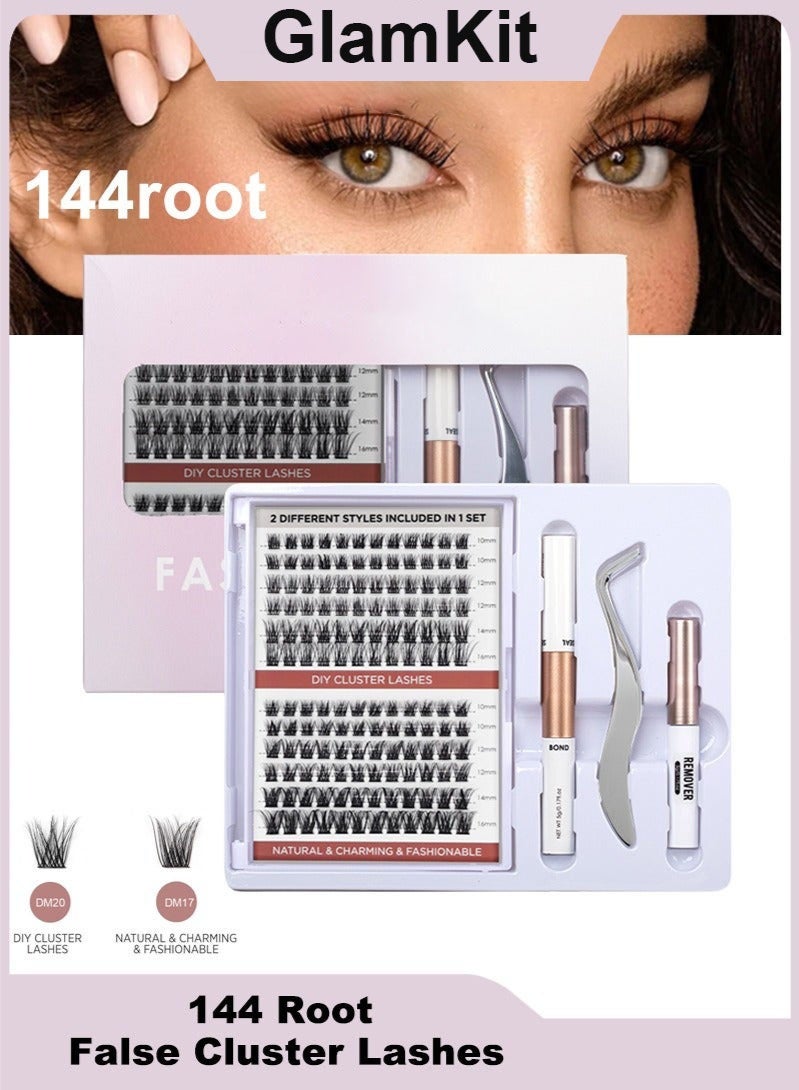 جلامكيت 144 جذر رموش عنقودية زائفة,رموش اسبوعيه,رموش اسبوعيه,الرموش - Image 1