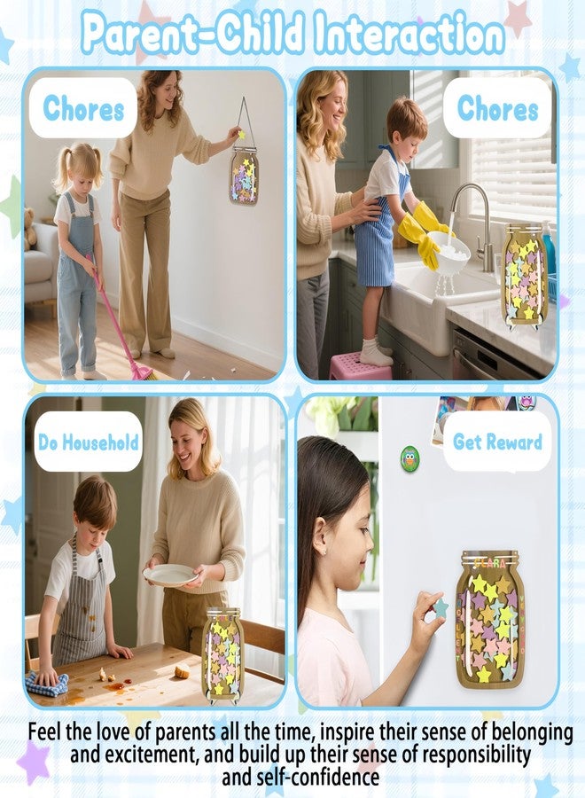 BADAO Reward Jar for Classroom Teacher Student Personalized Magnetic Reward System with Colorful Stars&Letter Stickers for Home Chore Chart,Positive Behavior Training Motivational Tool,Back to School Gifts - Image 5