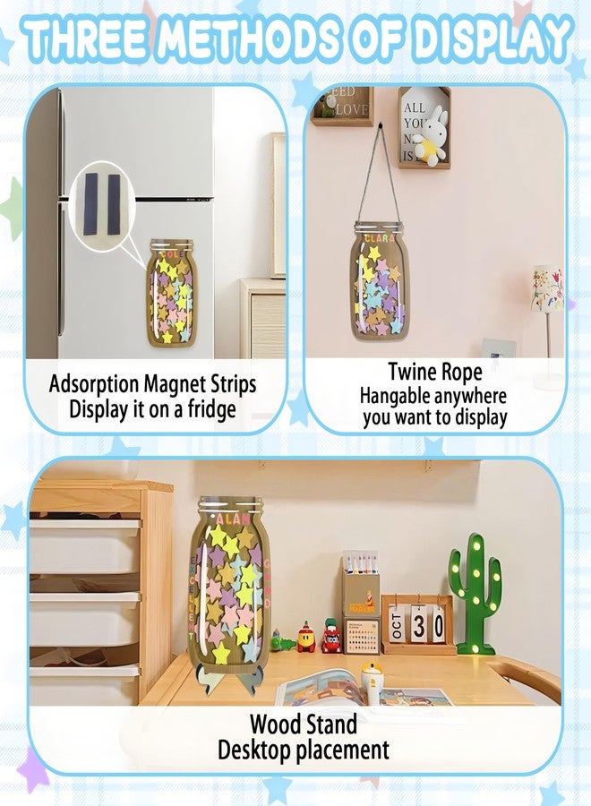 BADAO Reward Jar for Classroom Teacher Student Personalized Magnetic Reward System with Colorful Stars&Letter Stickers for Home Chore Chart,Positive Behavior Training Motivational Tool,Back to School Gifts - Image 3