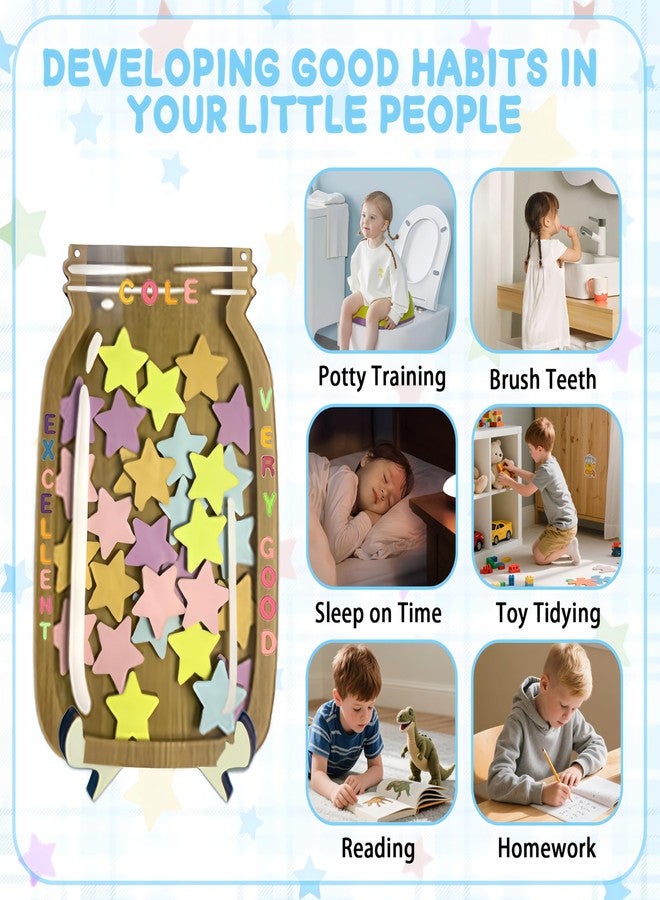 BADAO Reward Jar for Classroom Teacher Student Personalized Magnetic Reward System with Colorful Stars&Letter Stickers for Home Chore Chart,Positive Behavior Training Motivational Tool,Back to School Gifts - Image 4