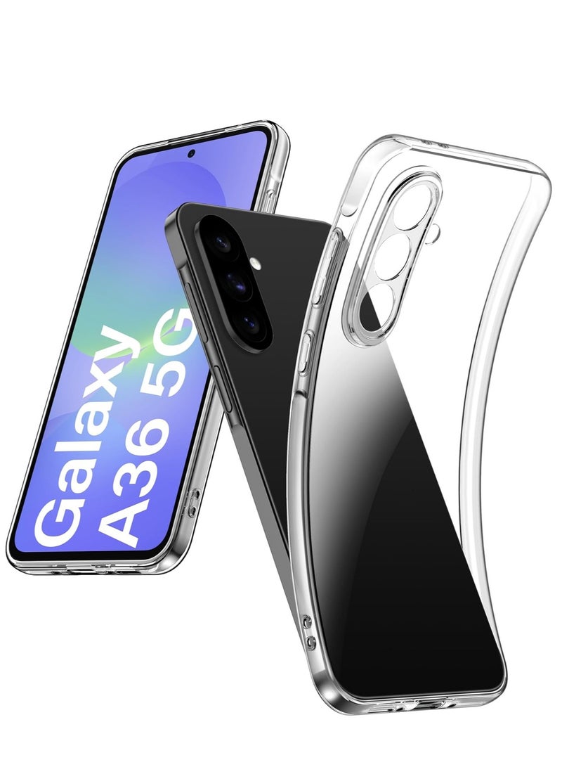 جراب متوافق مع Samsung Galaxy A56/A36، جراب شفاف من مادة TPU الناعمة، جراب مرن من السيليكون المقاوم للخدش، غطاء شفاف من مادة TPU لحماية الكاميرا - شفاف - Image 1