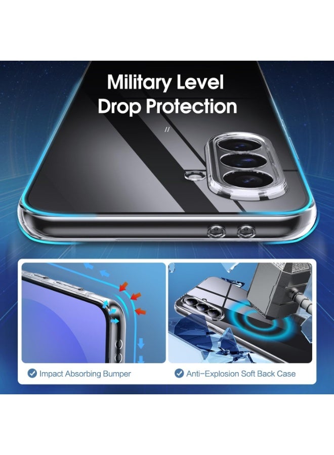 جراب متوافق مع Samsung Galaxy A56/A36، جراب شفاف من مادة TPU الناعمة، جراب مرن من السيليكون المقاوم للخدش، غطاء شفاف من مادة TPU لحماية الكاميرا - شفاف - Image 5